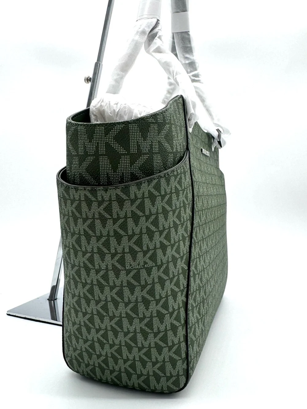 Michael Kors Jet Set Large Signature Logo Shoulder Bag - Amazon Green